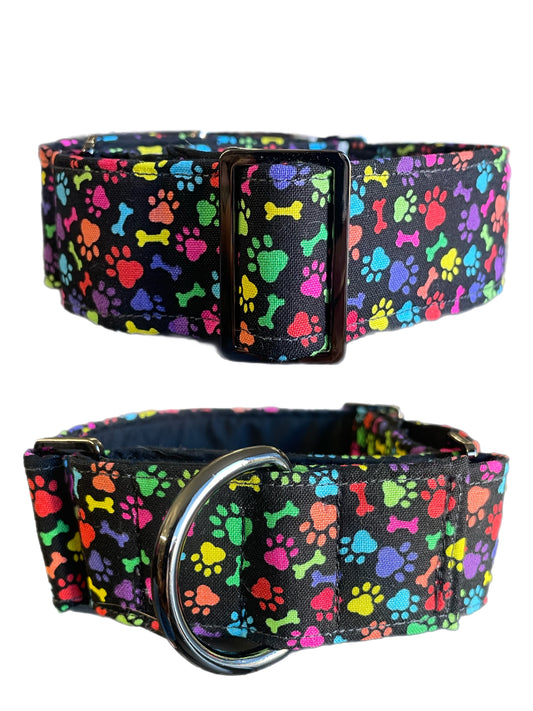 Party paws & bones Martingale collar greyhound wide super soft cotton fabric