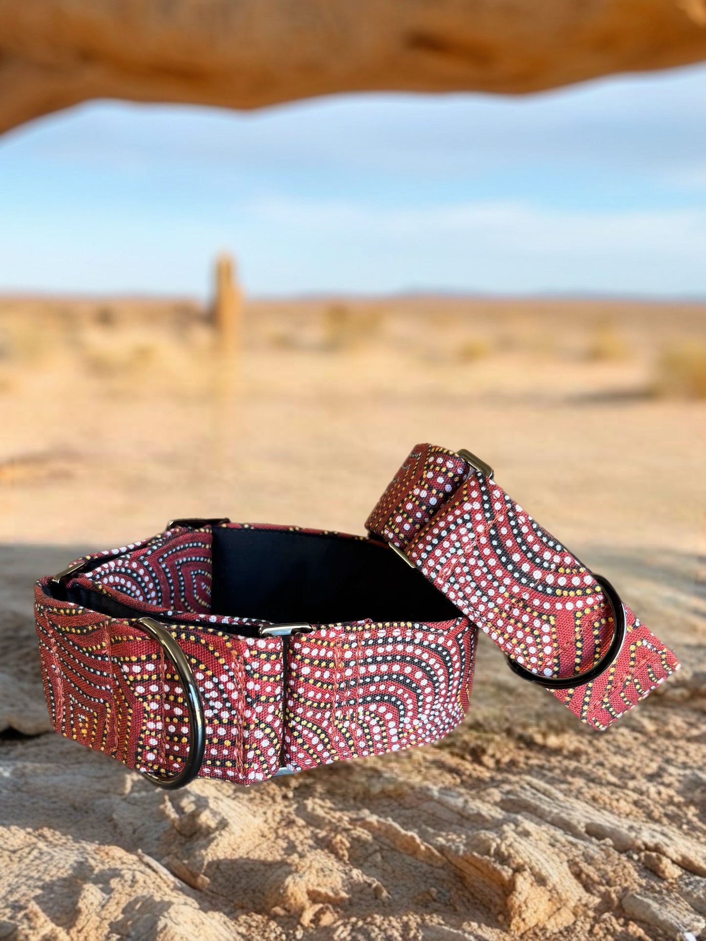 Indigenous design print Martingale collar 50 & 38mm width