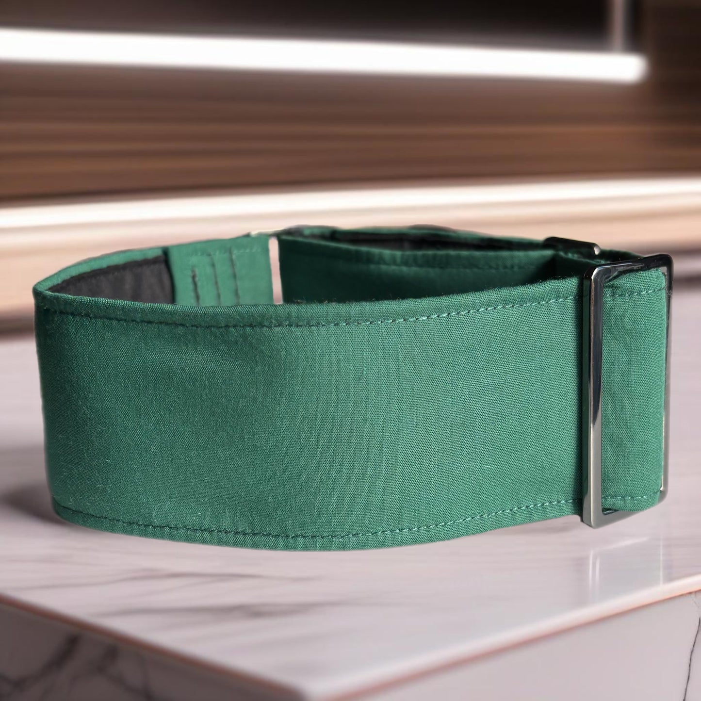 Simply green greyhound Martingale collar cotton covered 38 & 50mm width