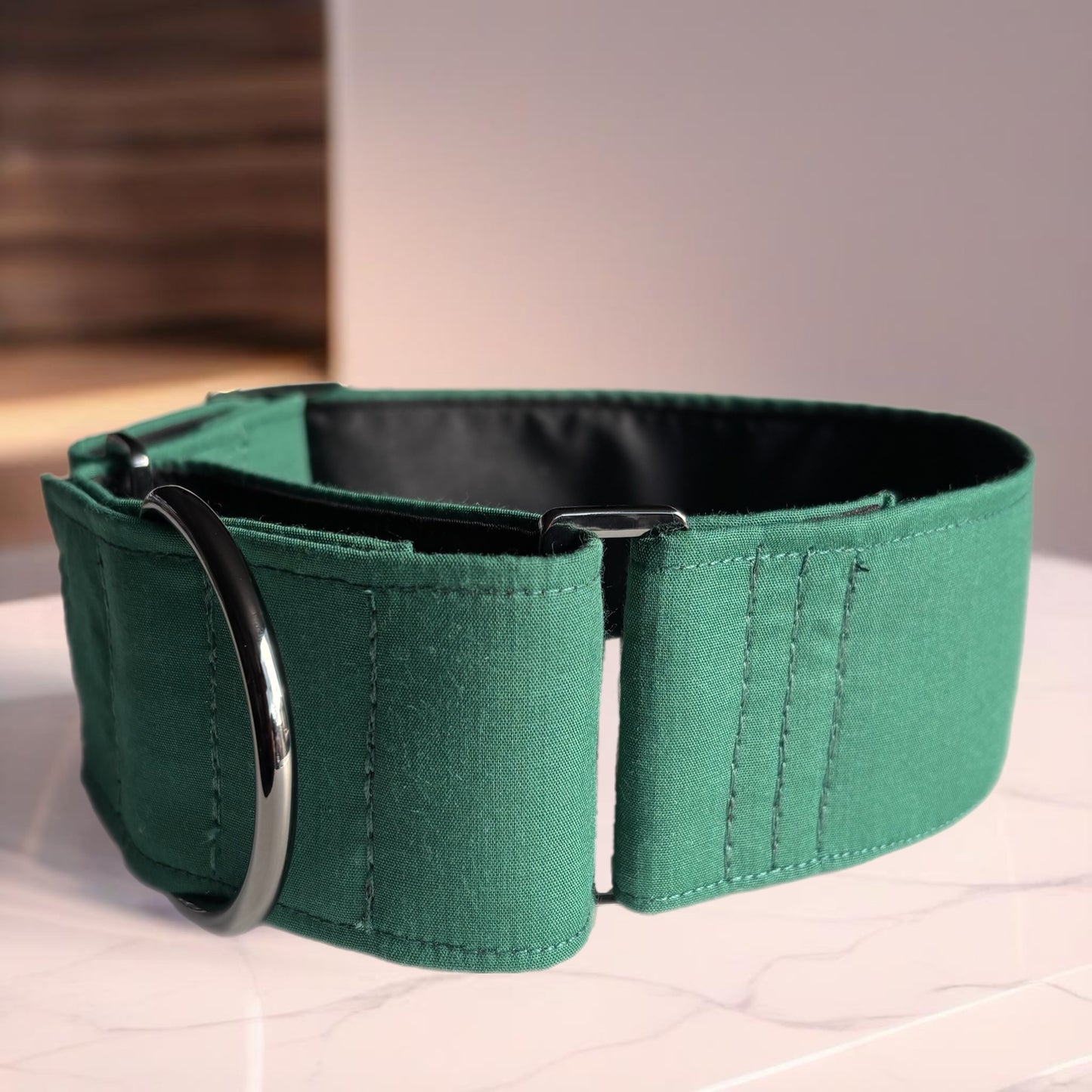 Simply green greyhound Martingale collar cotton covered 38 & 50mm width