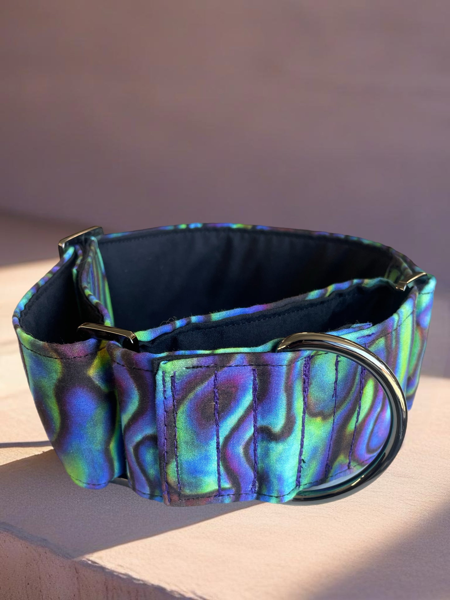 Abalone shell design greyhound Martingale collar cotton covered super soft