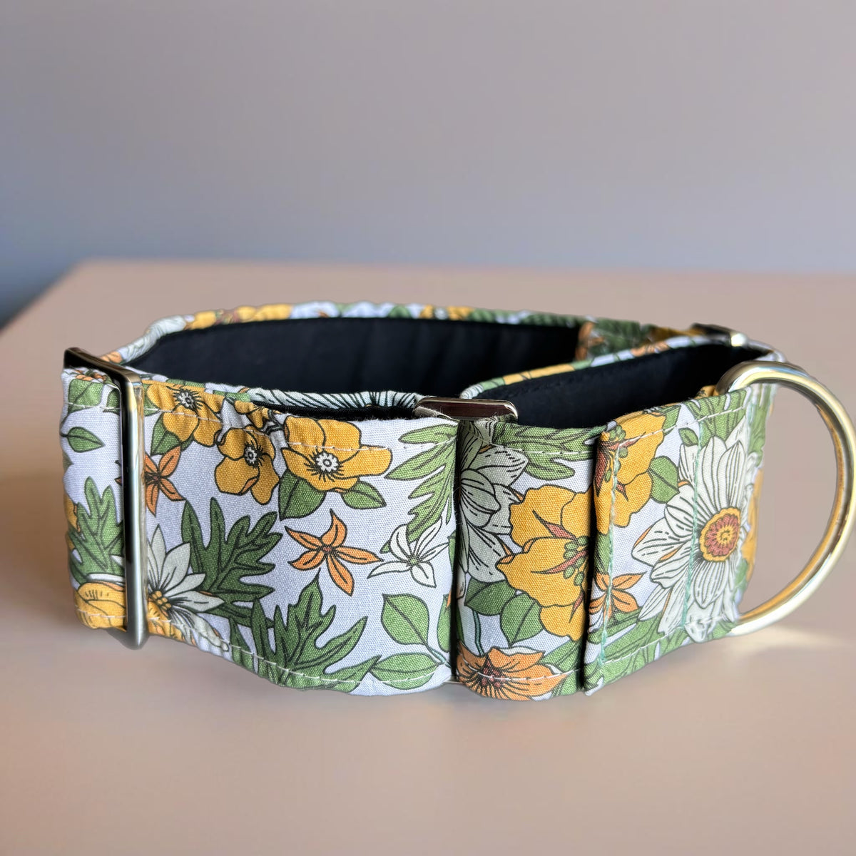 ‘Harvest’ greyhound Martingale collar cotton covered 38 & 50mm width