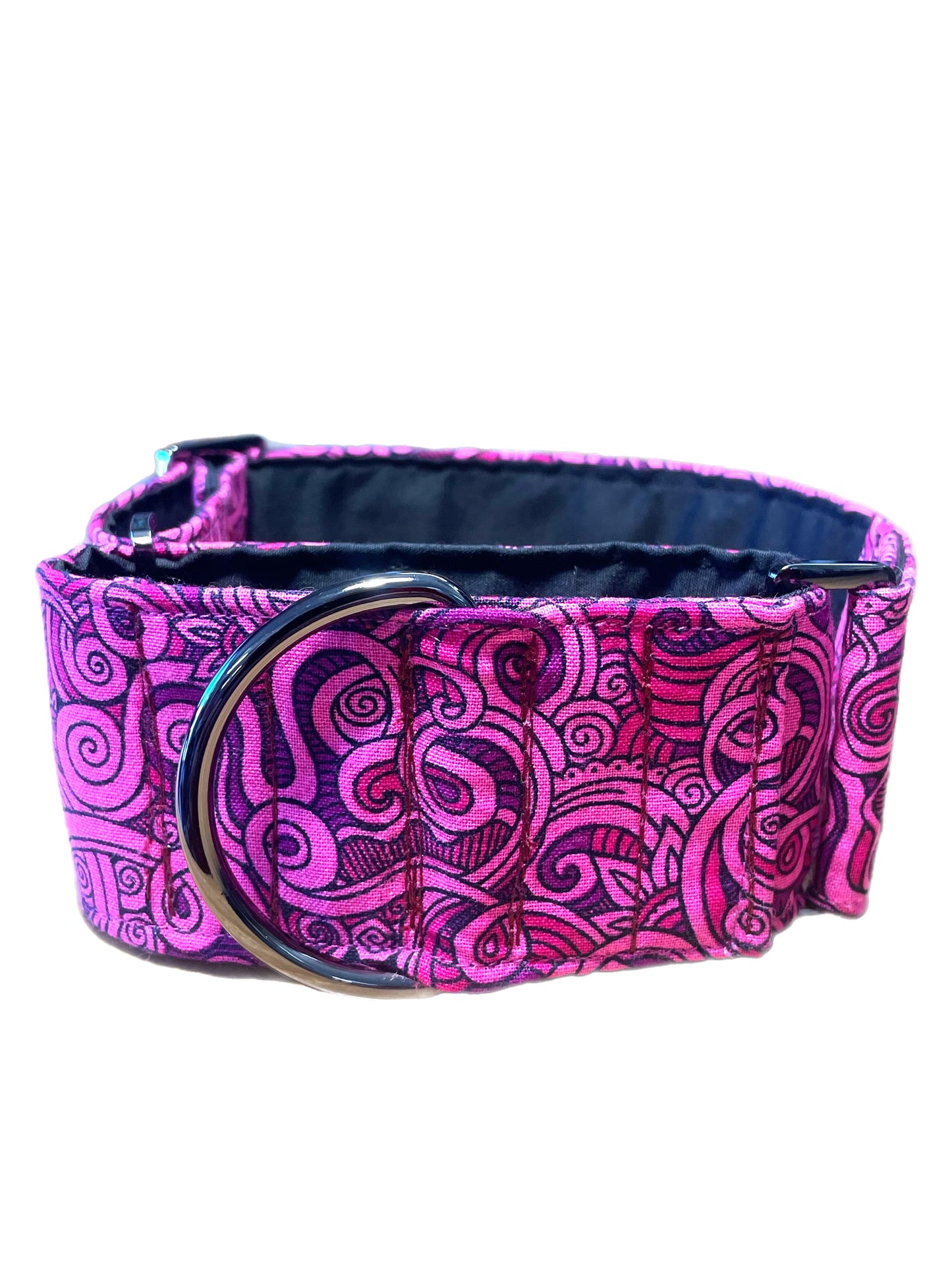 A beautiful paisley design greyhound whippet wide Martingale collar cotton covered super soft