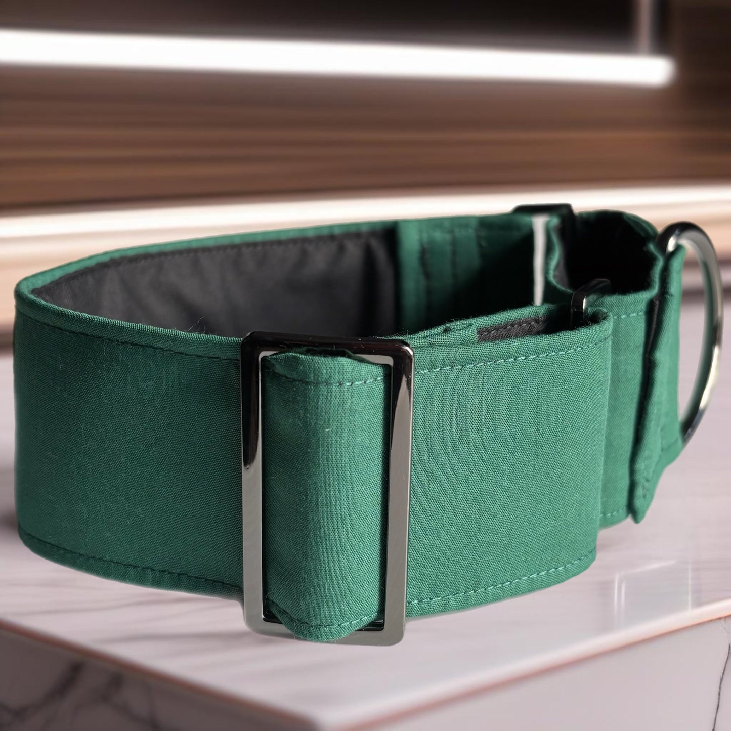 Simply green greyhound Martingale collar cotton covered 38 & 50mm width