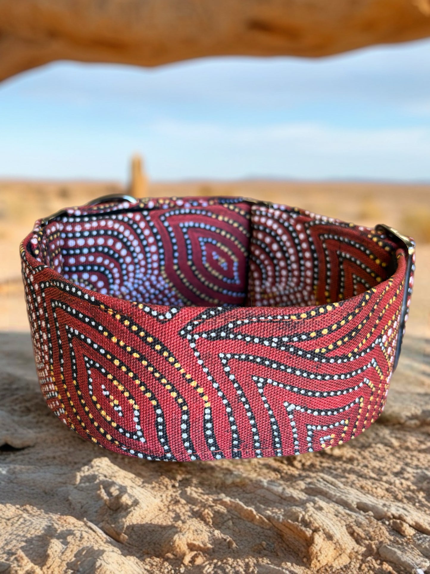 Indigenous design print Martingale collar 50 & 38mm width