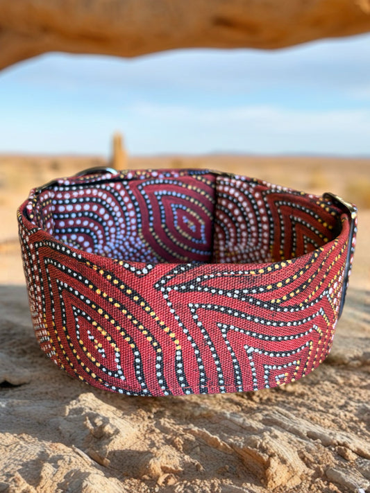 Indigenous design print Martingale collar 50 & 38mm width