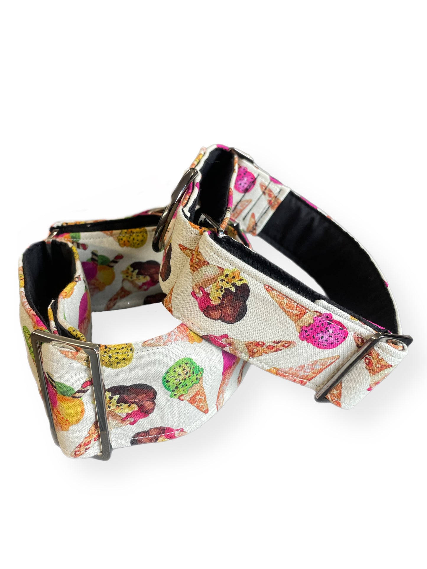 Ice cream greyhound Martingale collar cotton covered 50mm width