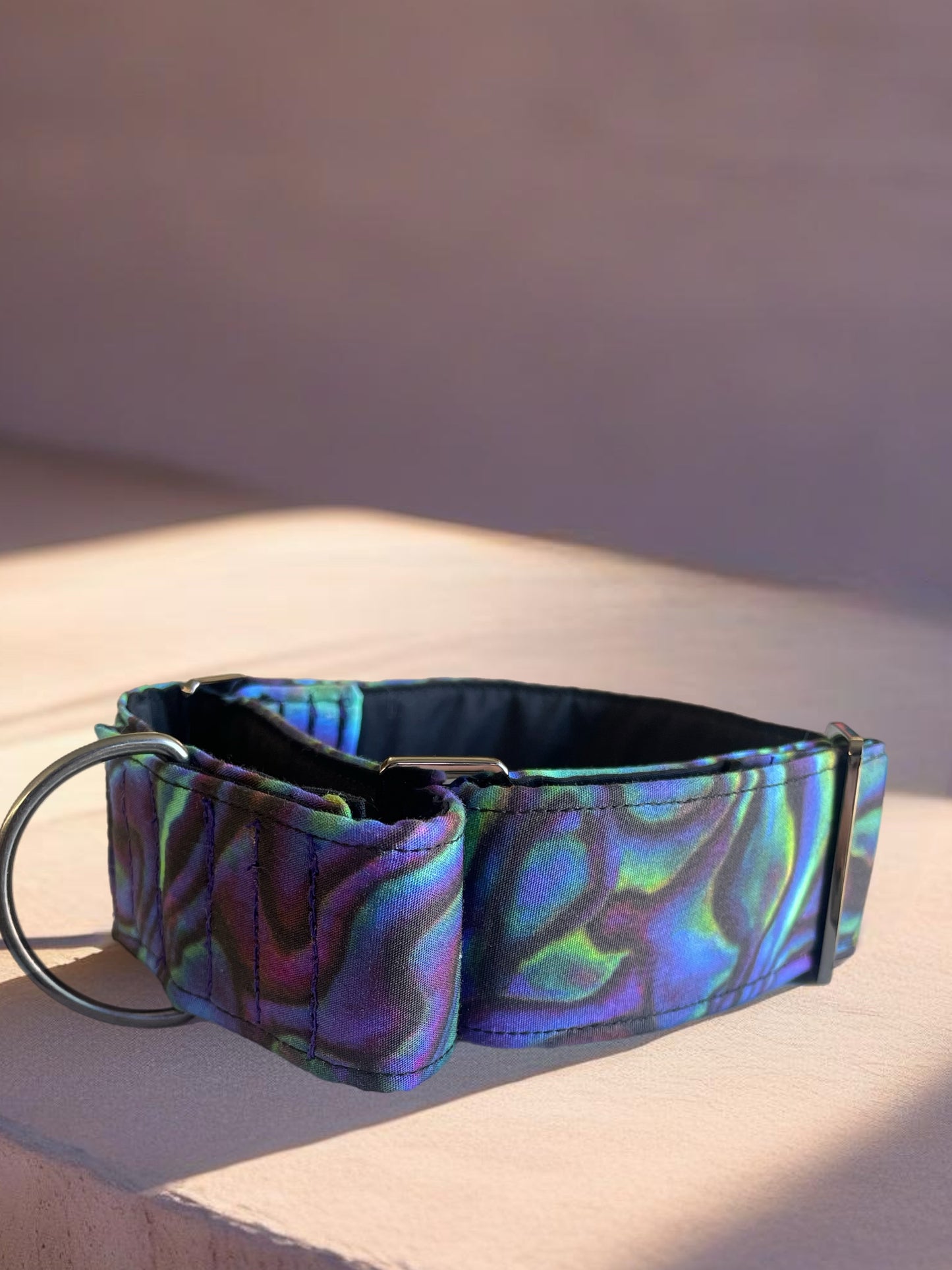 Abalone shell design greyhound Martingale collar cotton covered super soft