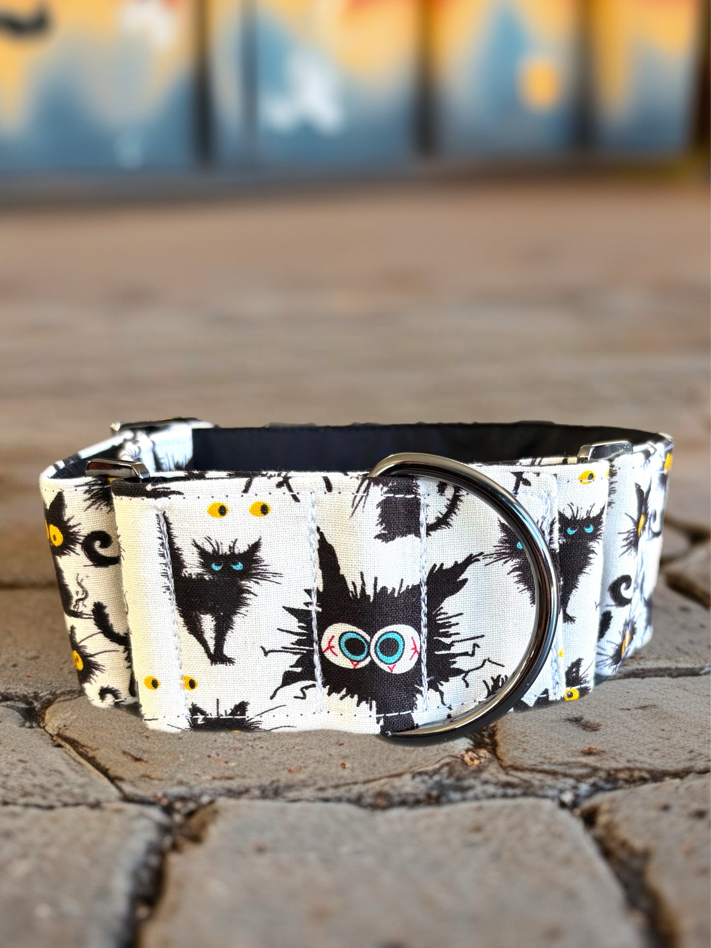 Midnight mischief black cats Martingale collar greyhound collar cotton super soft fabric