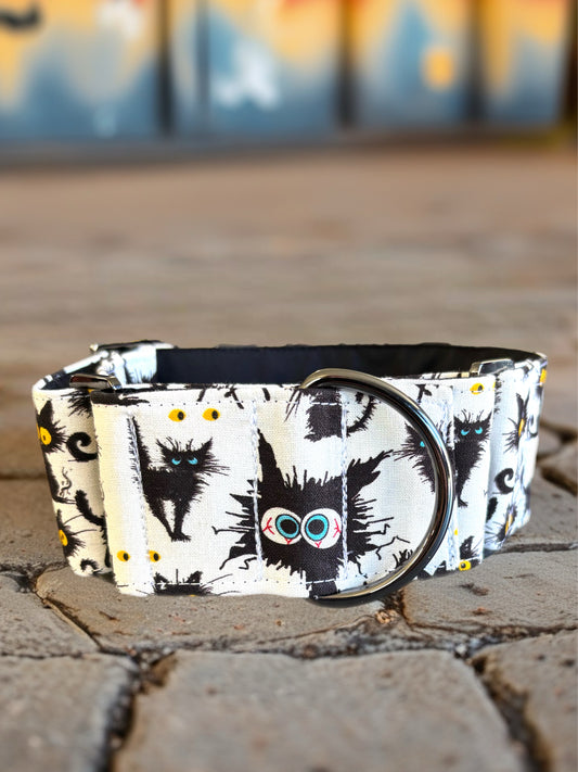 Midnight mischief black cats Martingale collar greyhound collar cotton super soft fabric