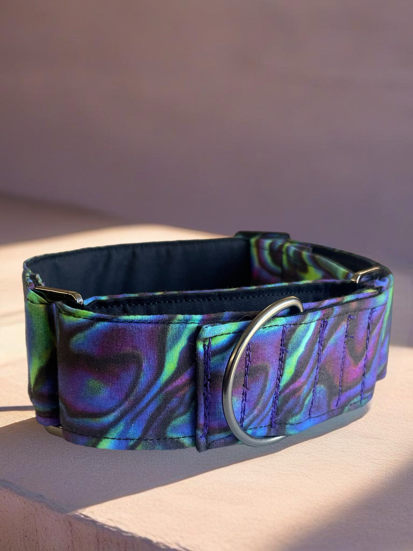 Abalone shell design greyhound Martingale collar cotton covered super soft