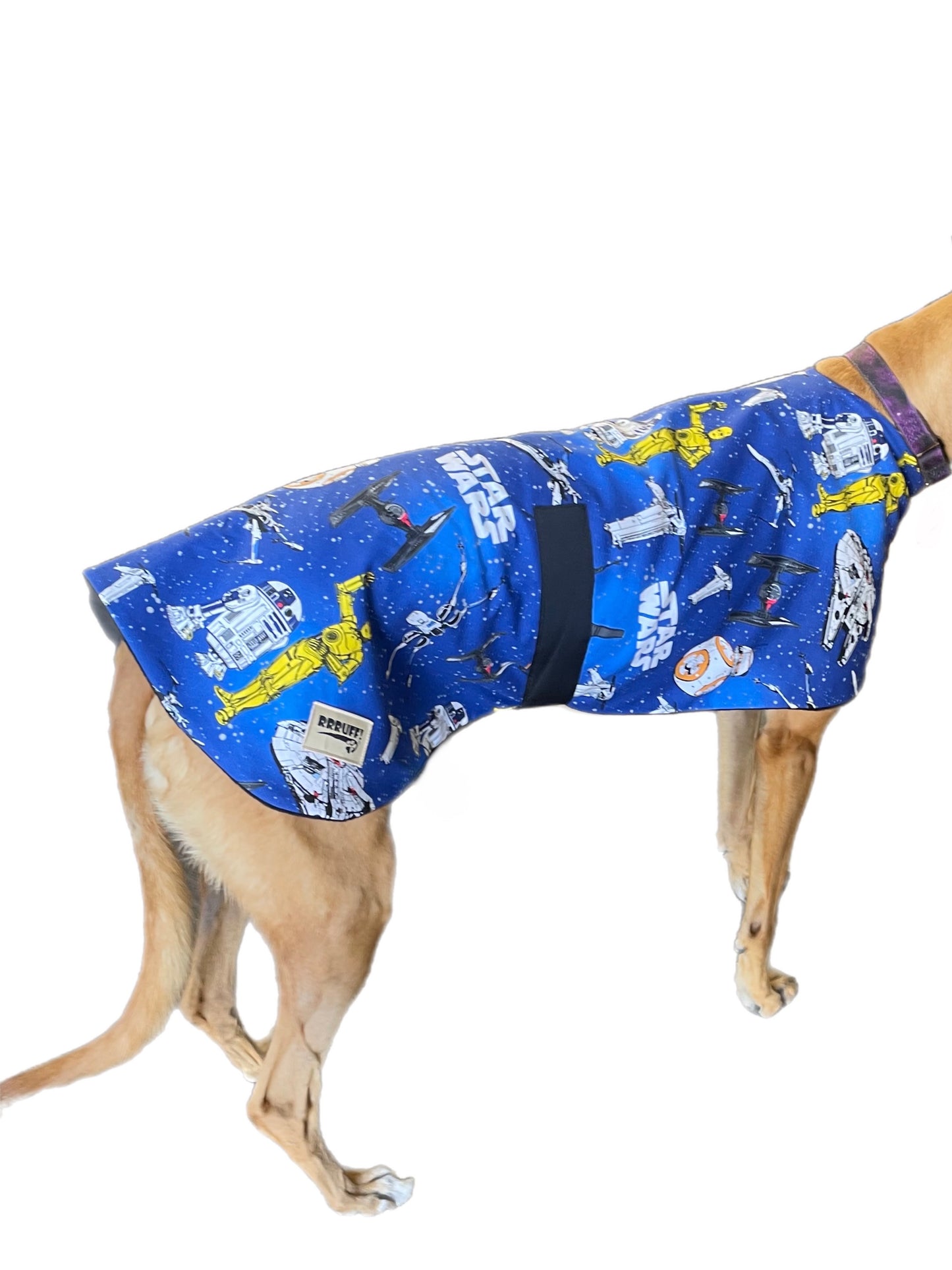 Star Wars Spring classic style Greyhound coat design in a sturdy cotton & lush fleece washable