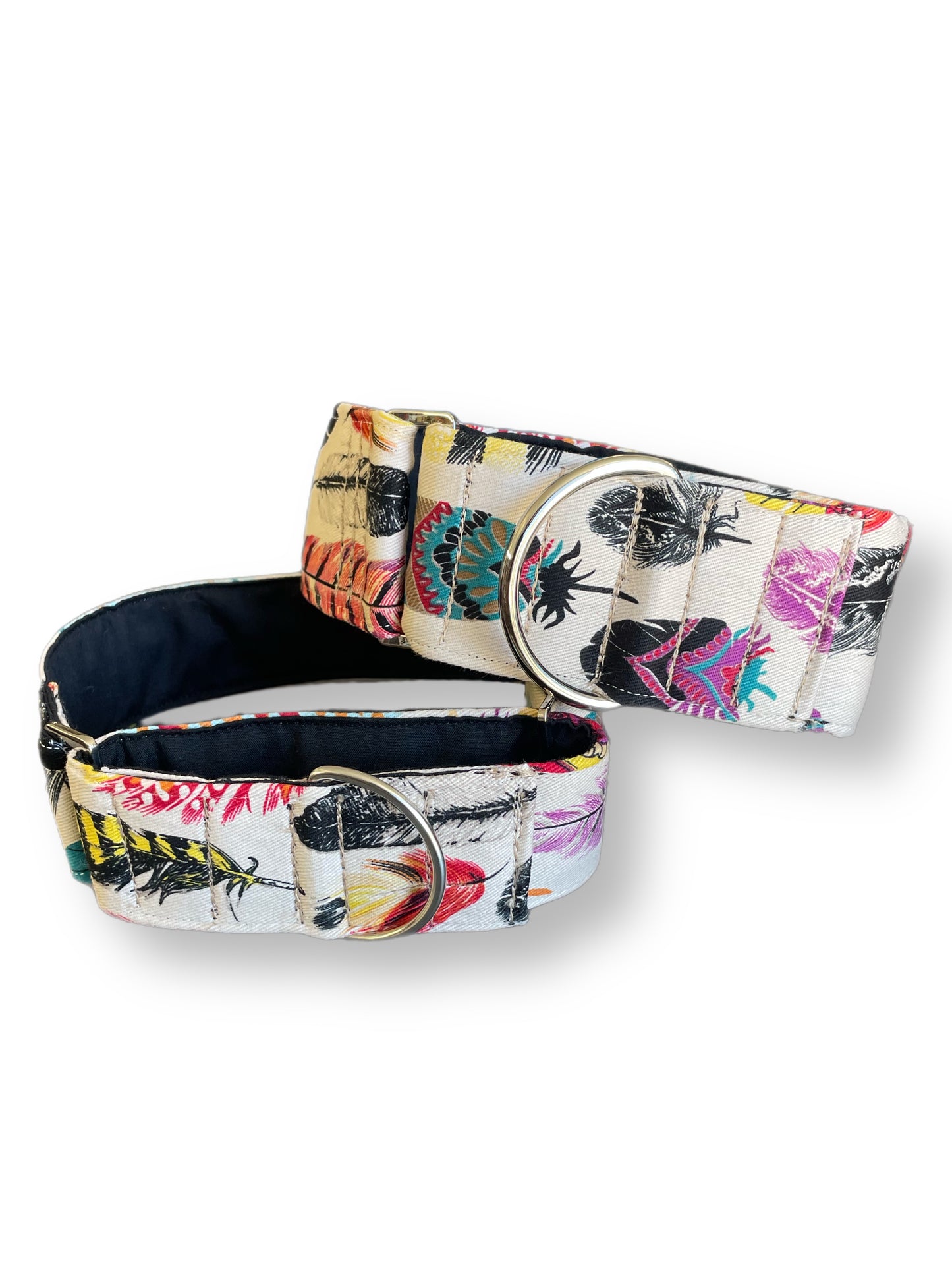 feathers greyhound wide Martingale collar cotton covered super soft