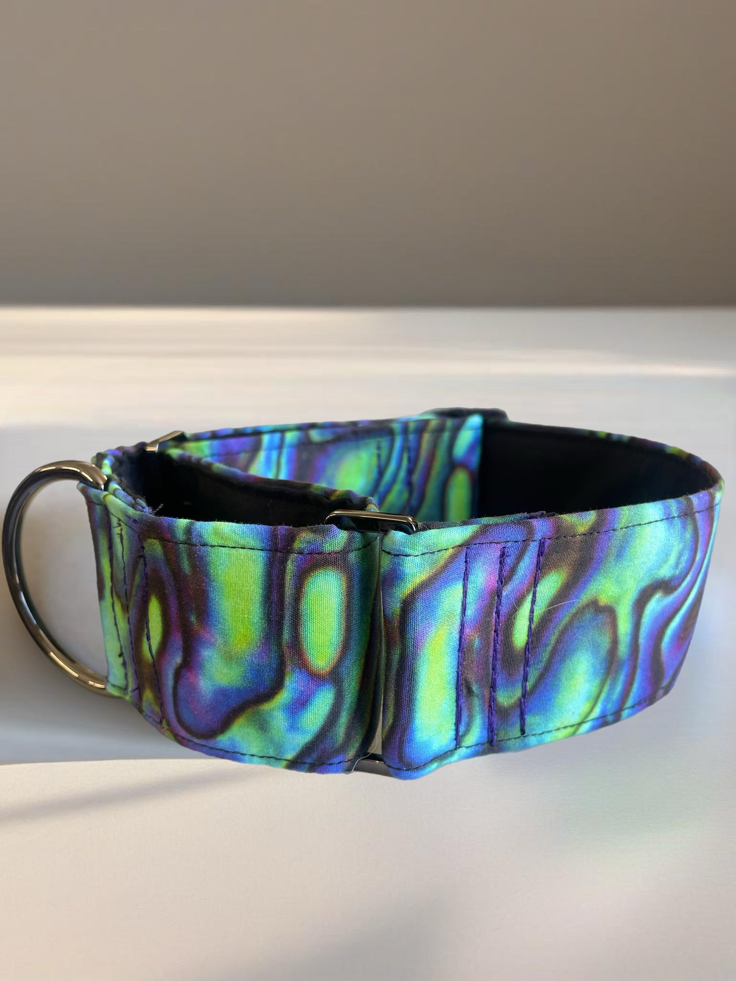 Abalone shell design greyhound Martingale collar cotton covered super soft