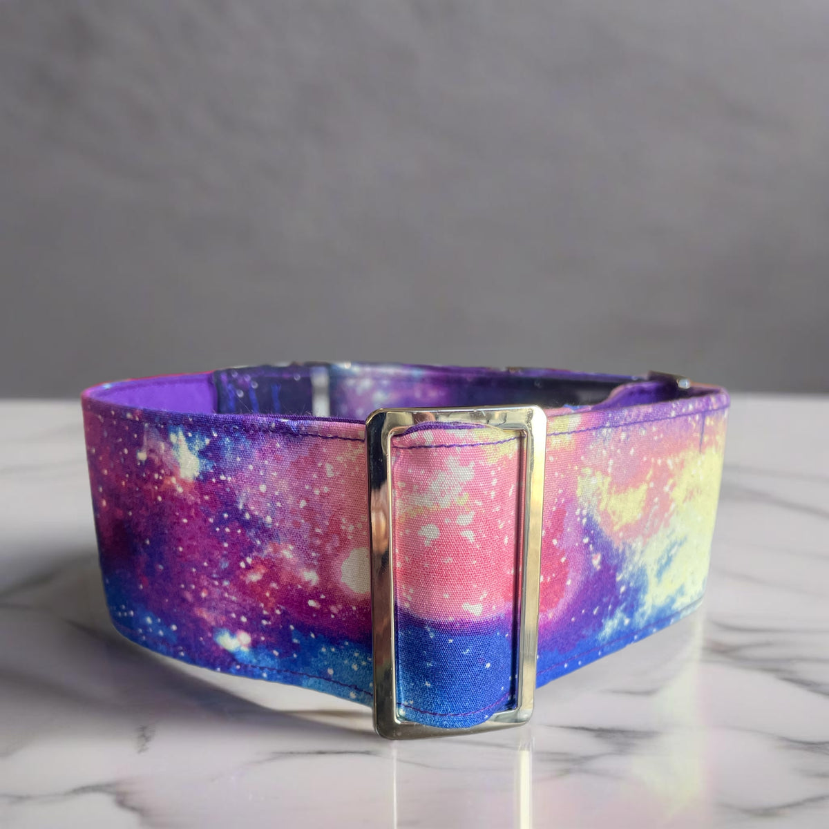 Celestial design Cotton covered greyhound Martingale collar 50mm width matching go bag