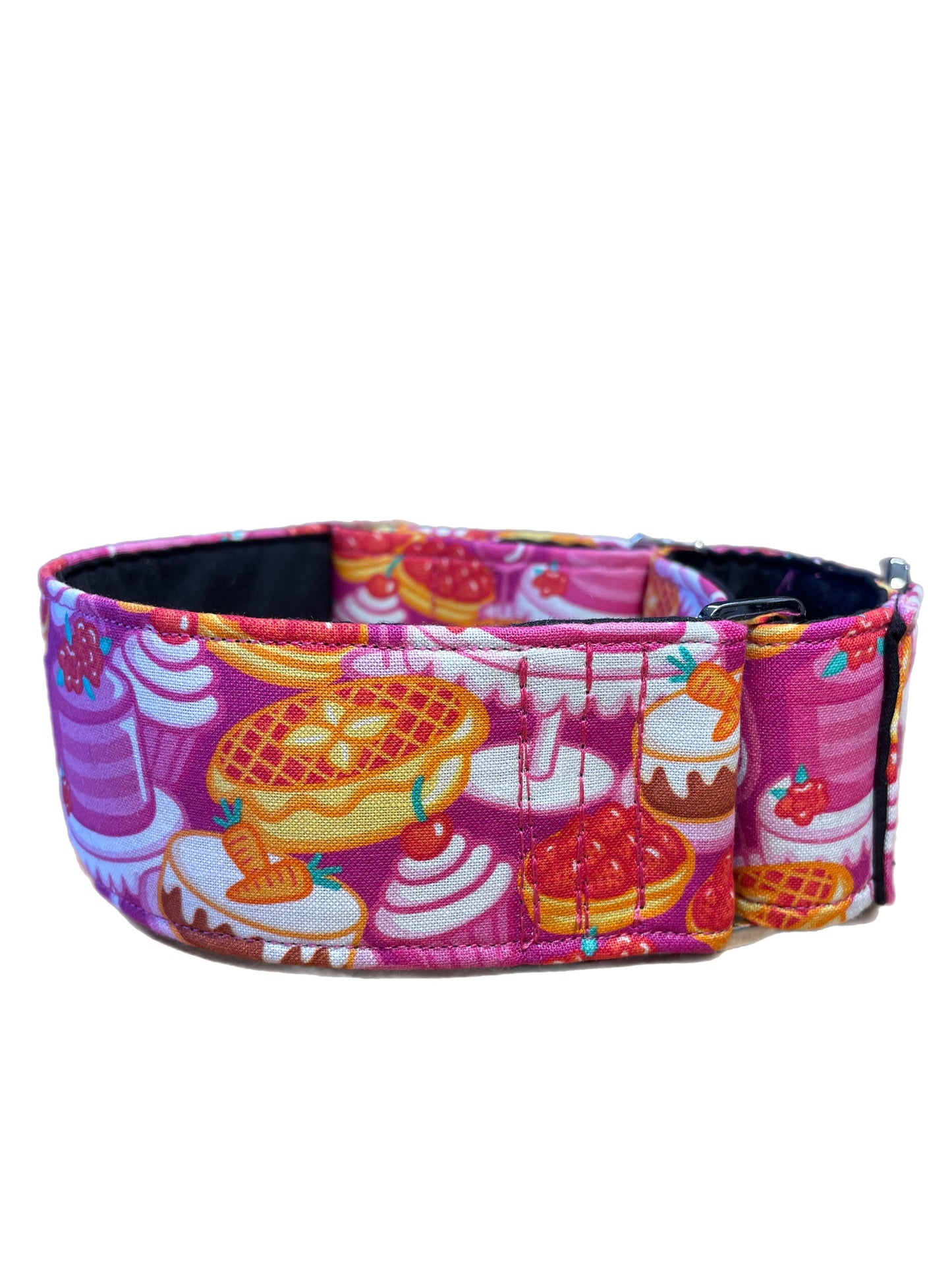 Pink cupcakes and tarts Greyhound Martingale collar cotton covered 50mm width super soft