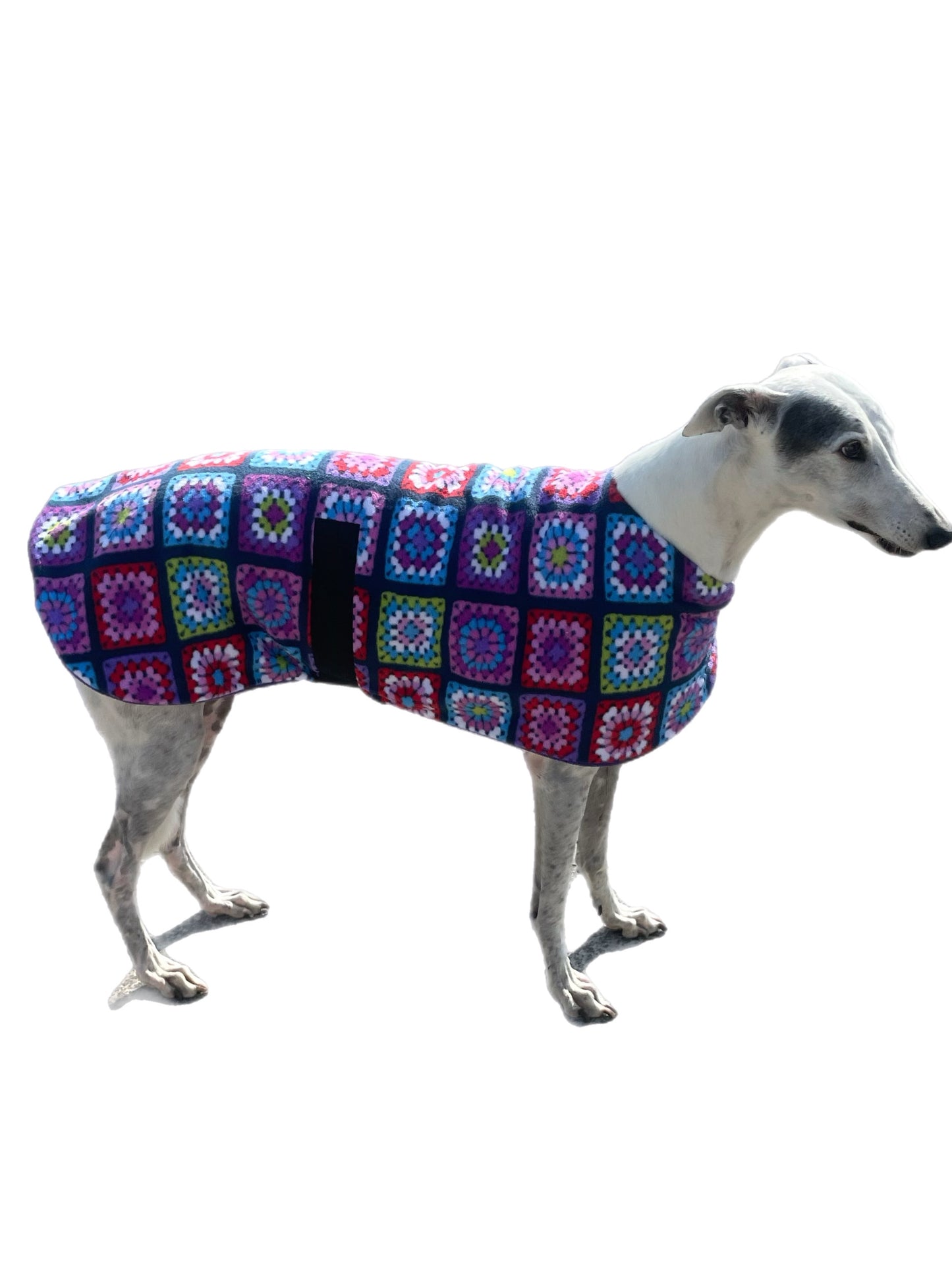 Granny grey classic style Greyhound coat in sumptuous double fleece washable