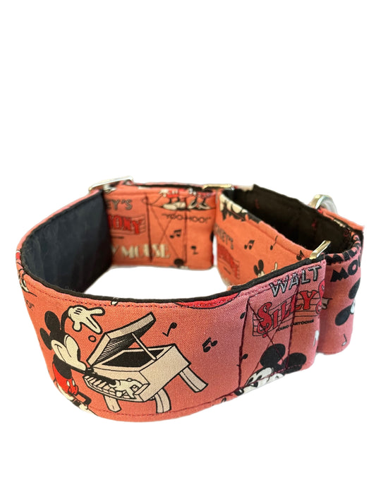 Silly Symphony Mickey Mouse Greyhound Martingale collar cotton wide 50cms