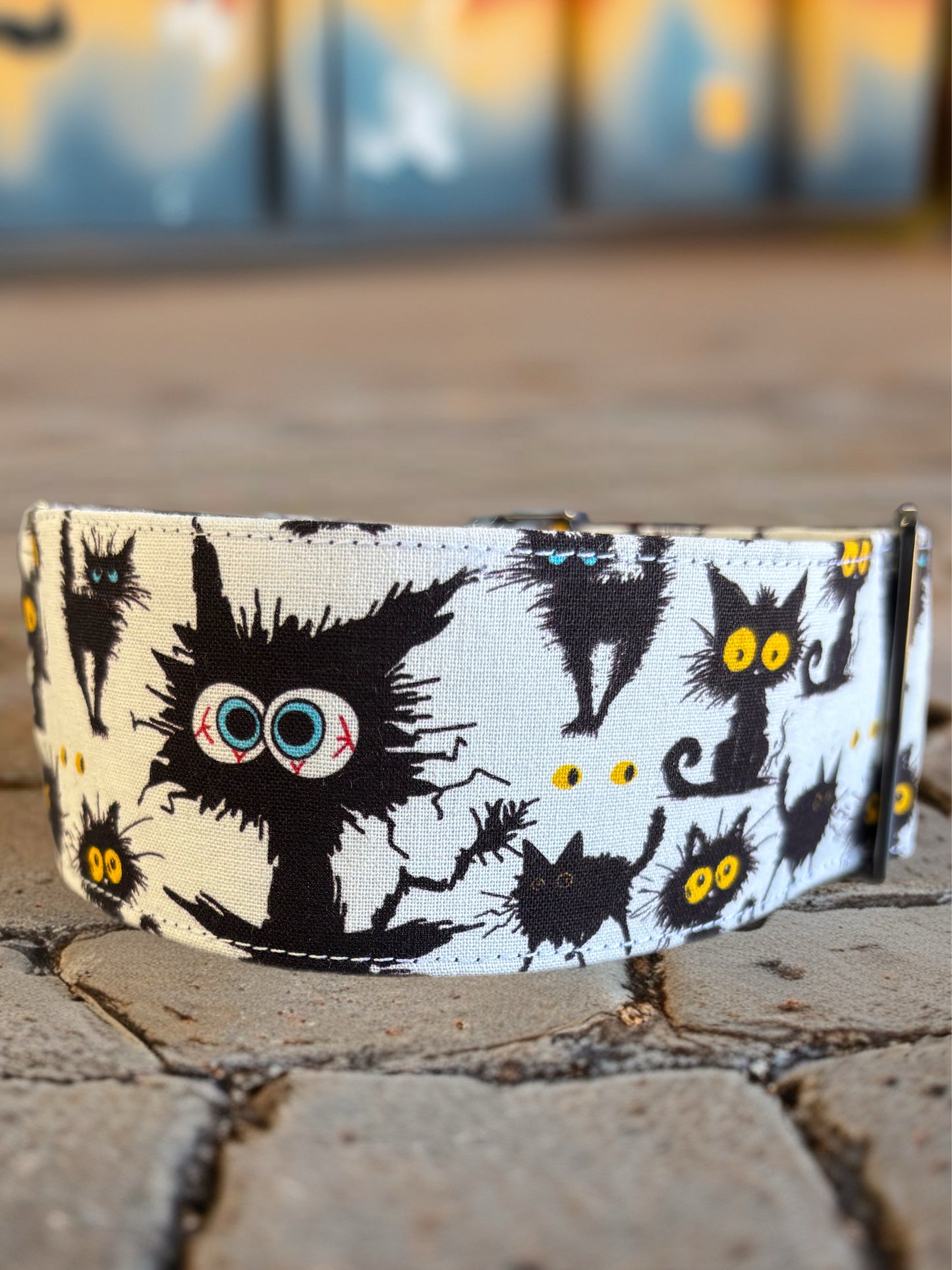 Midnight mischief black cats Martingale collar greyhound collar cotton super soft fabric