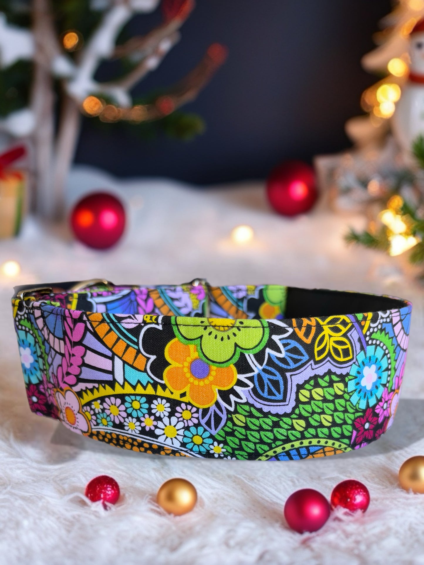 Groovy garden party Greyhound Martingale collar cotton soft