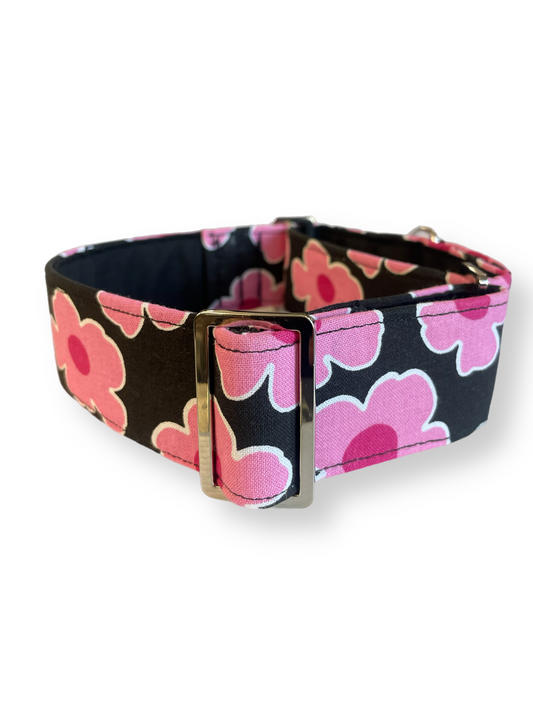 Vivid pink Martingale collar greyhound super soft cotton fabric