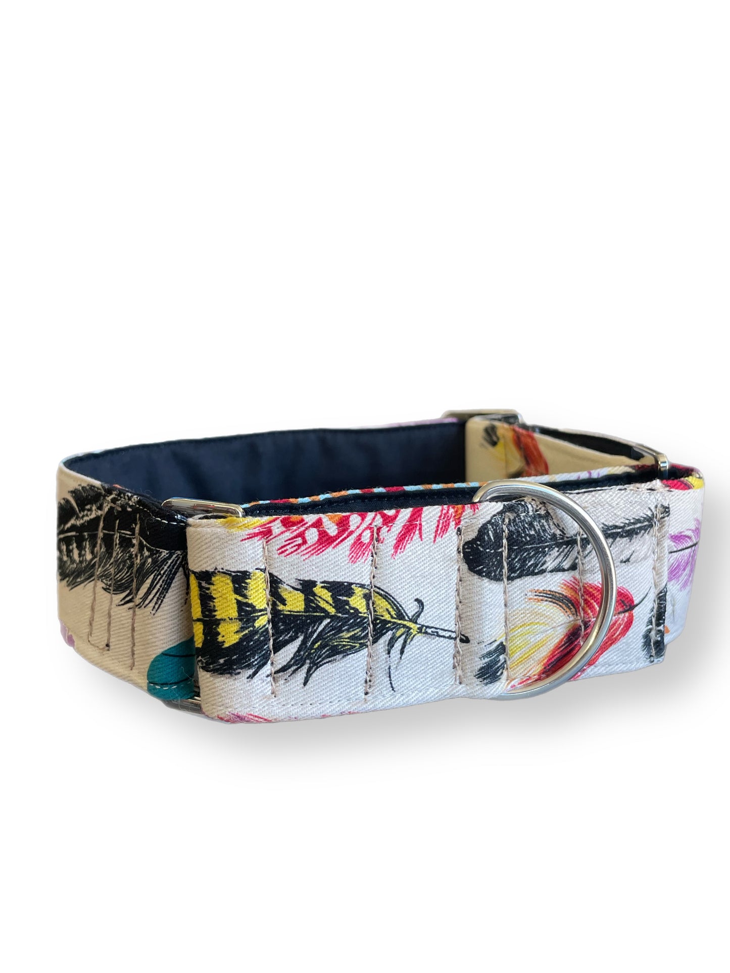 feathers greyhound wide Martingale collar cotton covered super soft