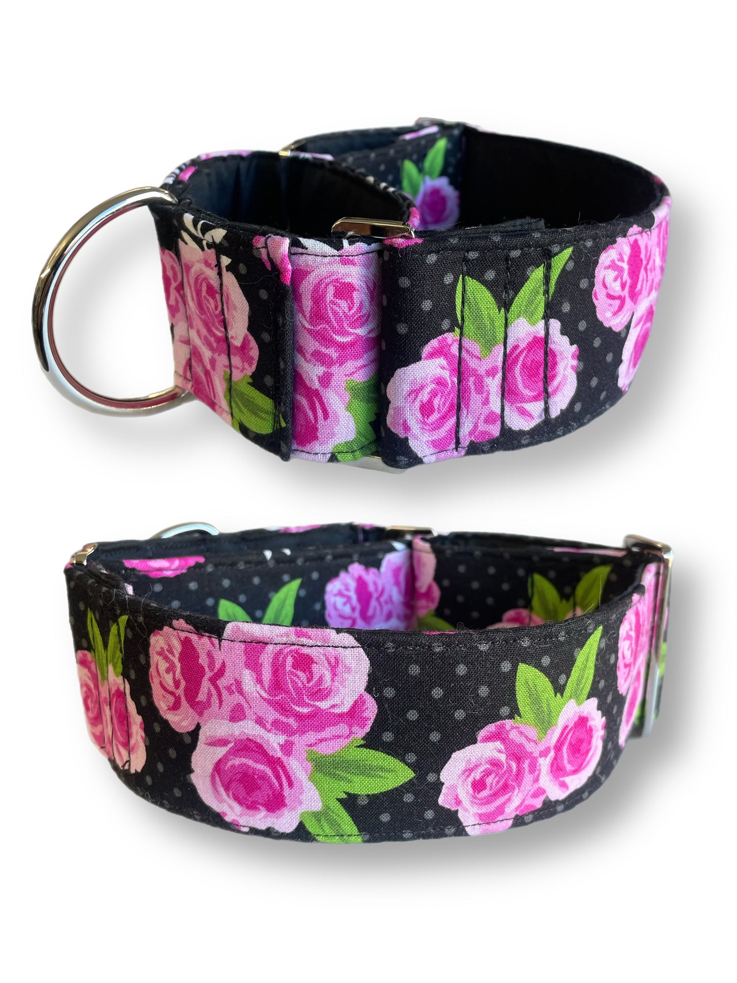 Vivid pink flowers Martingale collar greyhound super soft cotton fabric