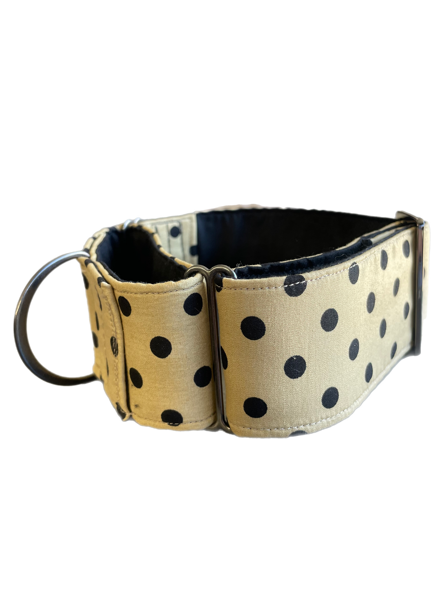 Summer latte dots design Cotton covered greyhound Martingale collar 50mm width super soft