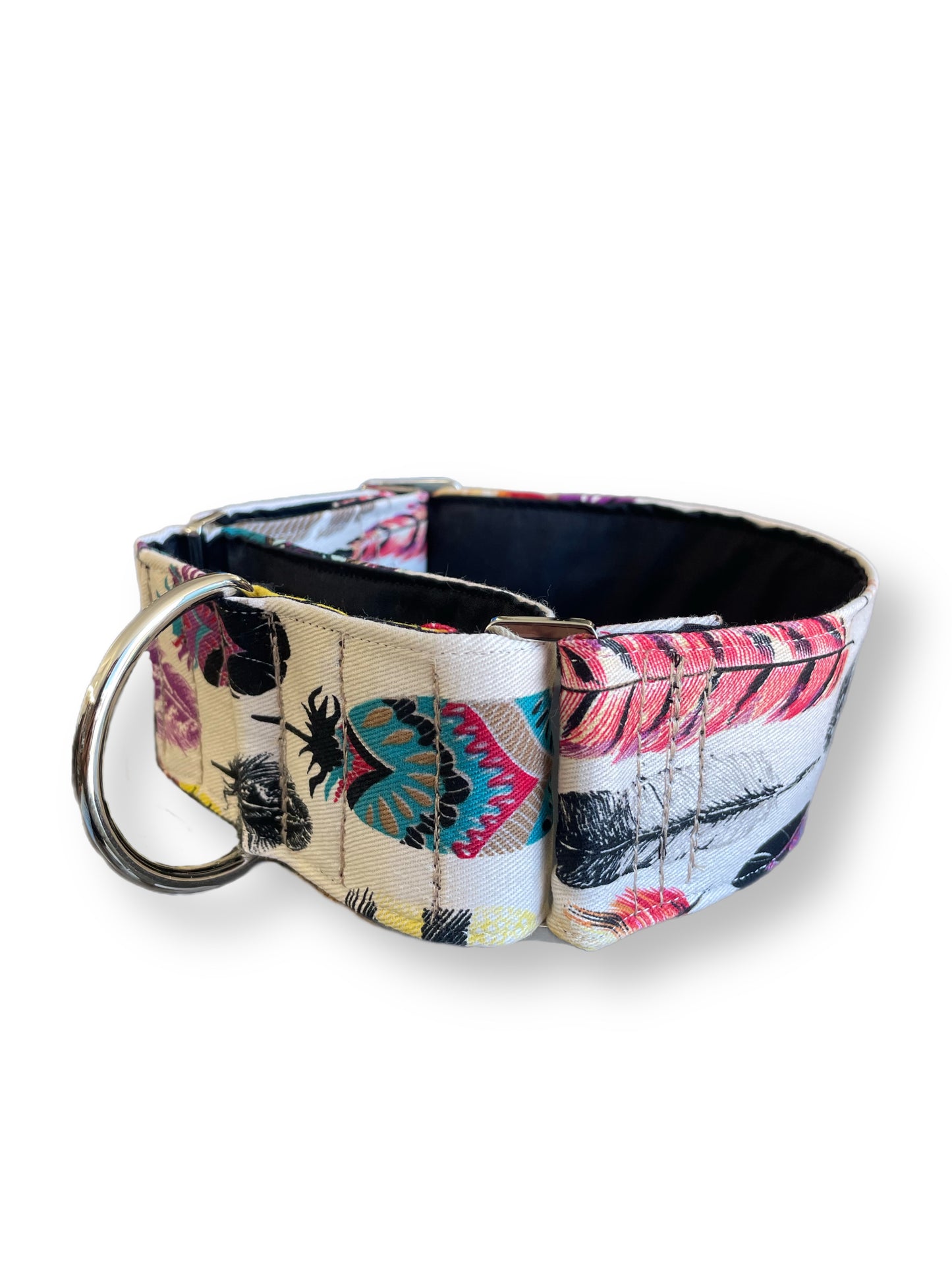 feathers greyhound wide Martingale collar cotton covered super soft