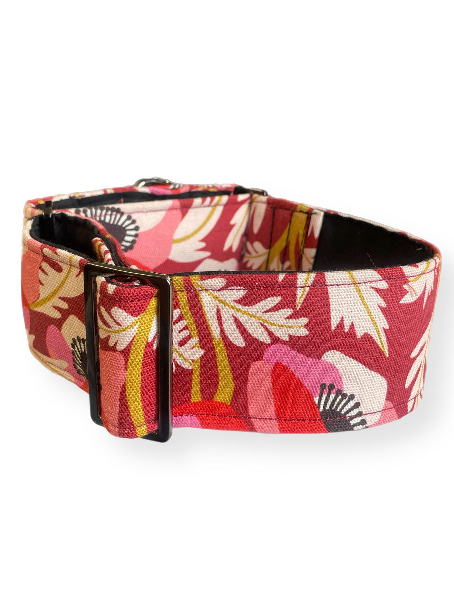 Australian designer poppies greyhound Martingale collar cotton covered 50mm width