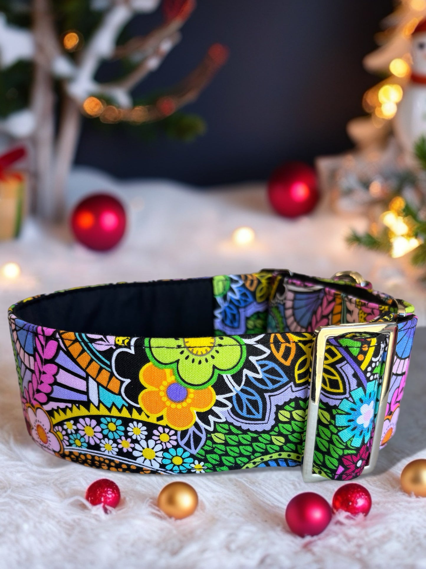 Groovy garden party Greyhound Martingale collar cotton soft