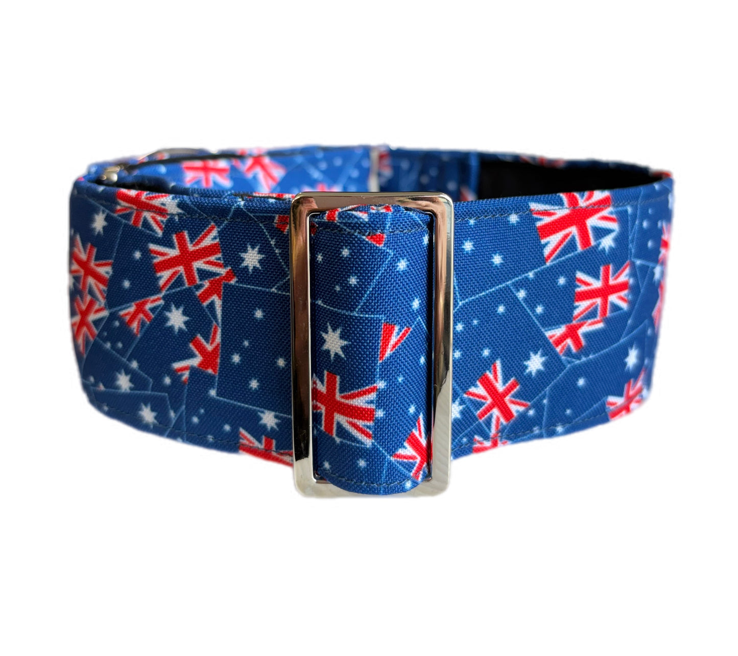 Australian flag Greyhound Martingale collar cotton covered 50mm width