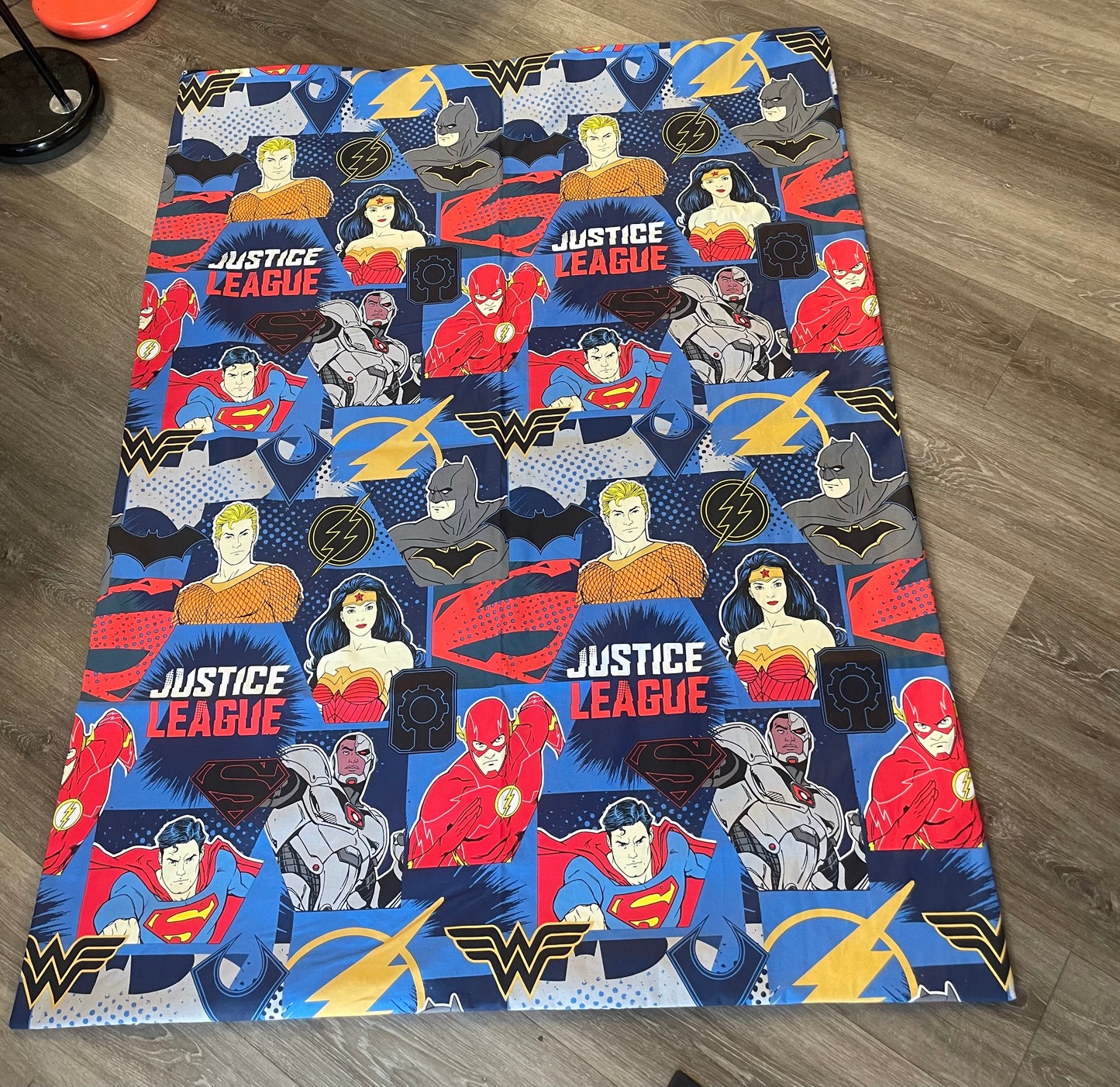 Cotton fabric ‘Justice League’ print  DIY Dog Bed cover only dogbed