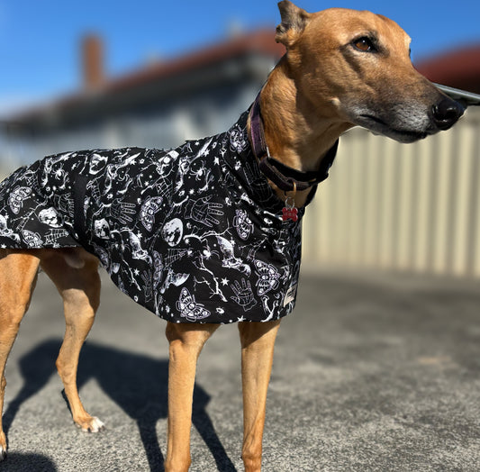 Black Halloween Gothic greyhound cotton sports