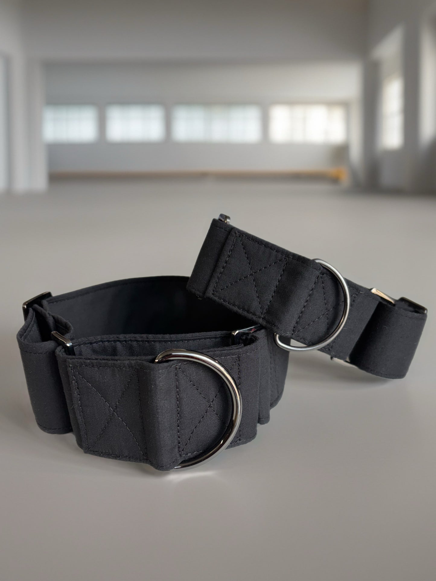 Black onyx Cotton covered greyhound Martingale collar wide super soft