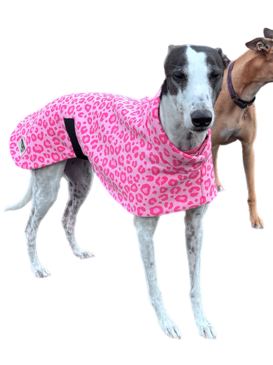 Pink leopard girly girl soft fleecy greyhound sport coat