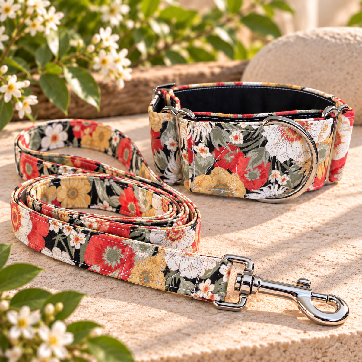 Vintage bloom cotton Martingale collar