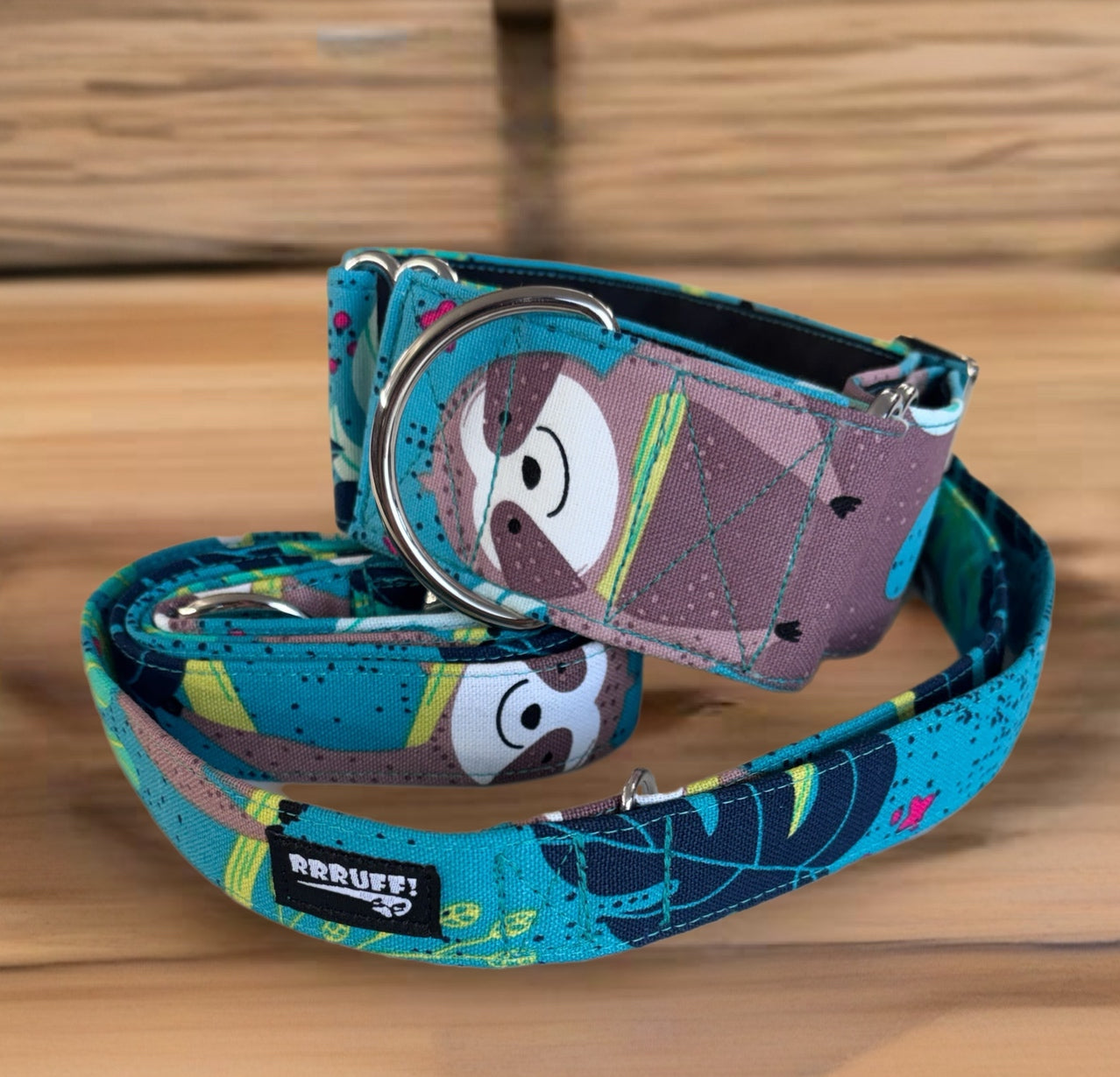 Smiling Sloth cotton greyhound Martingale collar