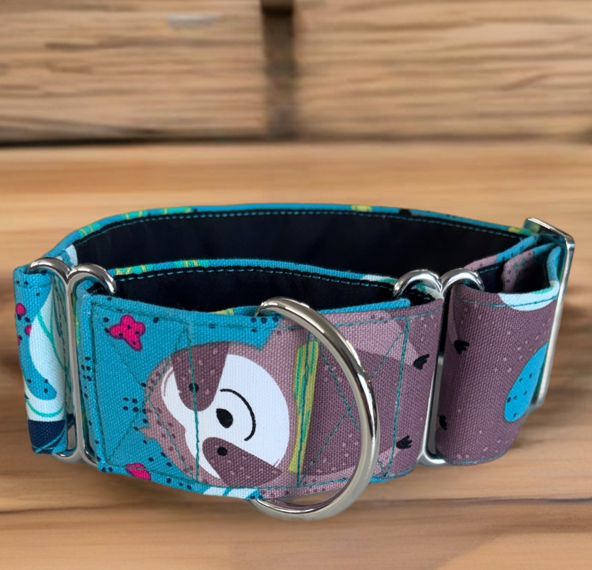 Smiling Sloth cotton greyhound Martingale collar