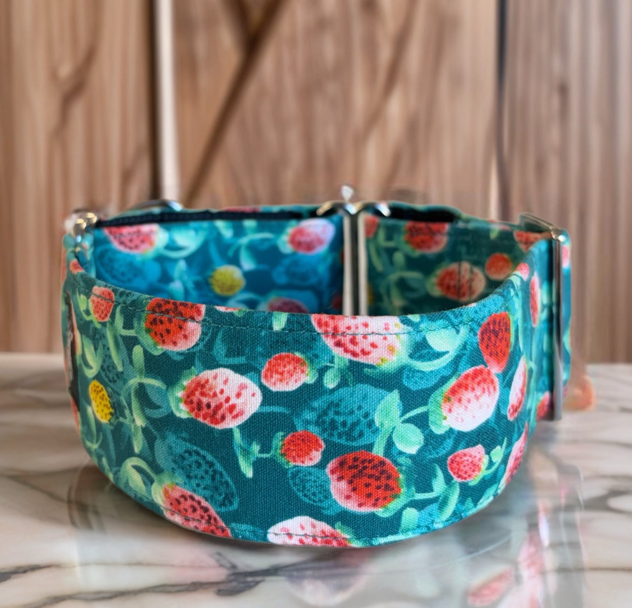 Strawberry fields cotton greyhound Martingale collar