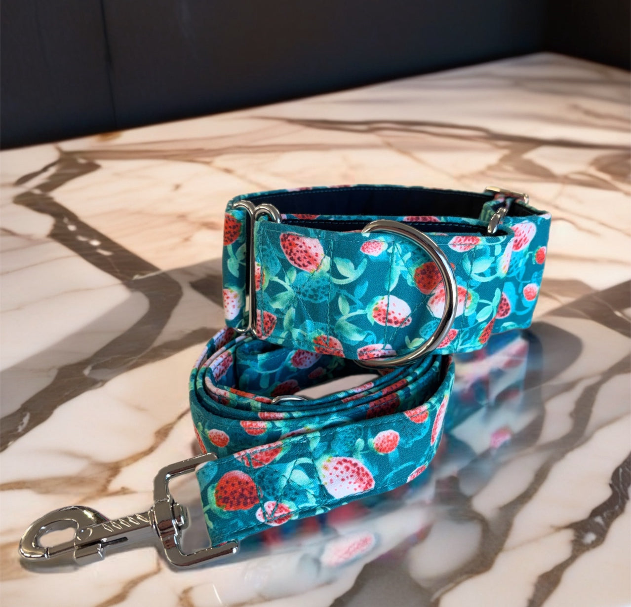 Strawberry fields cotton greyhound Martingale collar