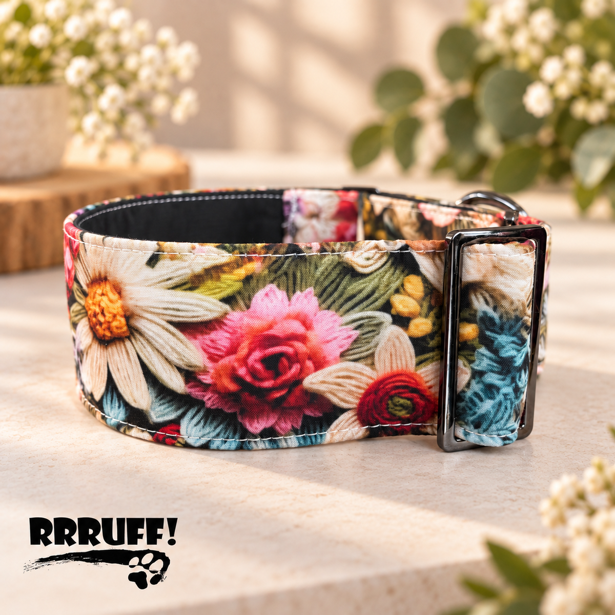 Botanical heirloom vintage design greyhound martingale, super soft