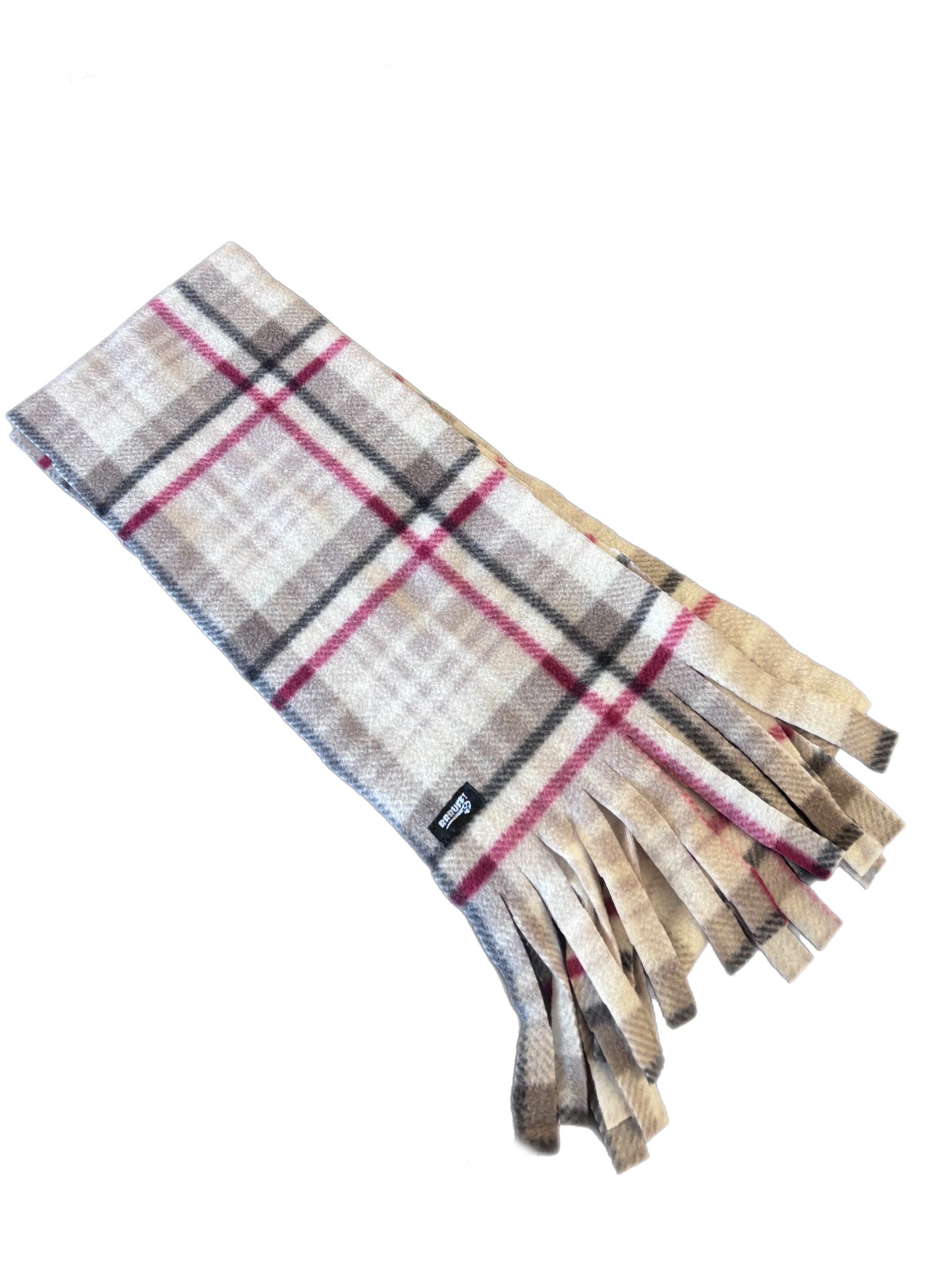 Fleecy scarf blush plaid or blue tartan matchy matchy lumberjack style
