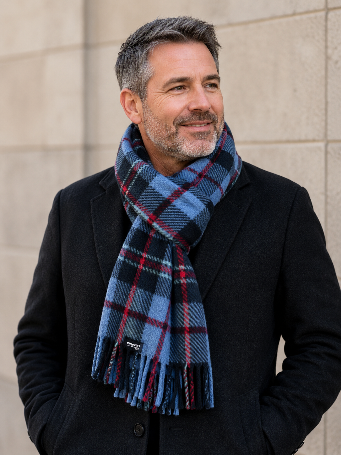 Fleecy scarf blush plaid or blue tartan matchy matchy lumberjack style