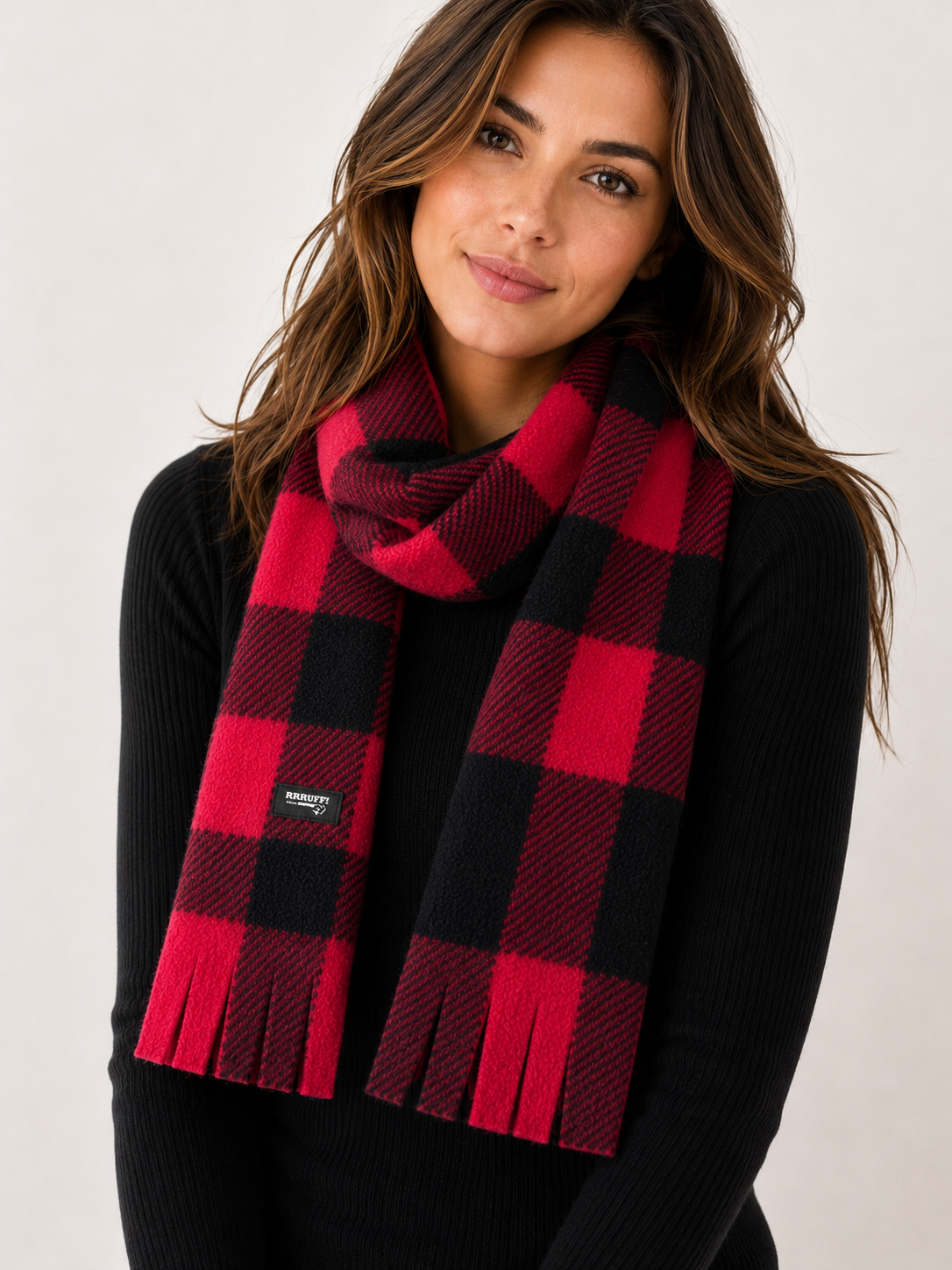 Fleecy scarf blush plaid, tradie lady or blue tartan matchy matchy lumberjack style