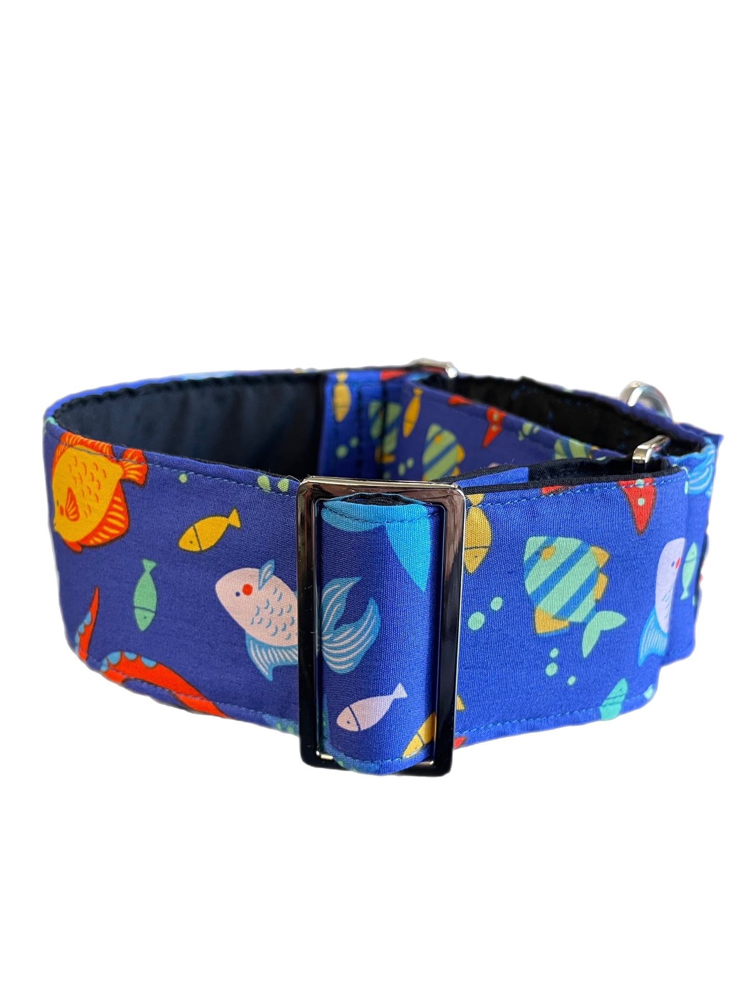 Little fishy Greyhound Martingale collar cotton covered 50mm width super soft