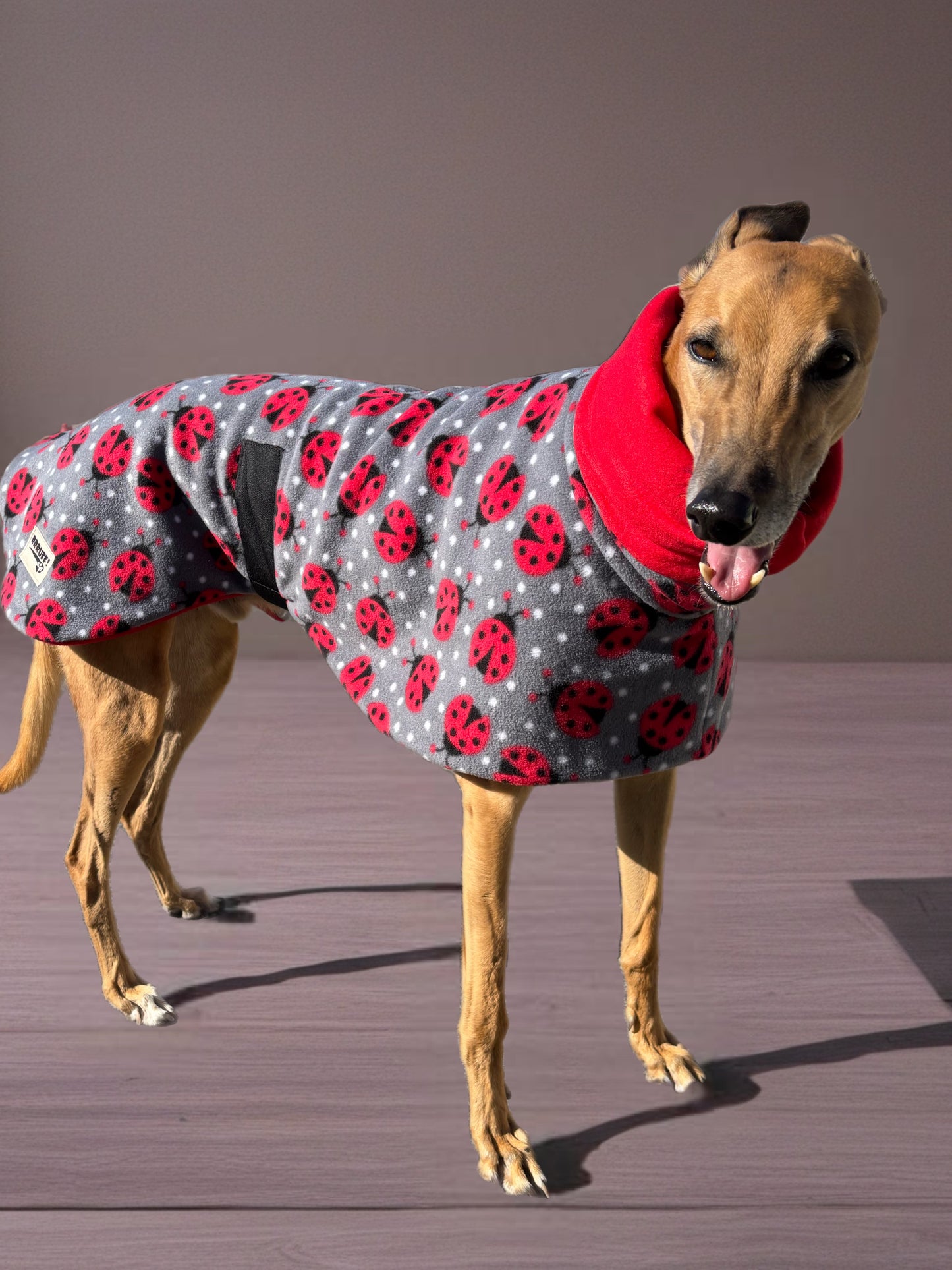Ladybird Greyhound Deluxe coat rug, extra thick double polar fleece washable extra wide hoodie, limited edition