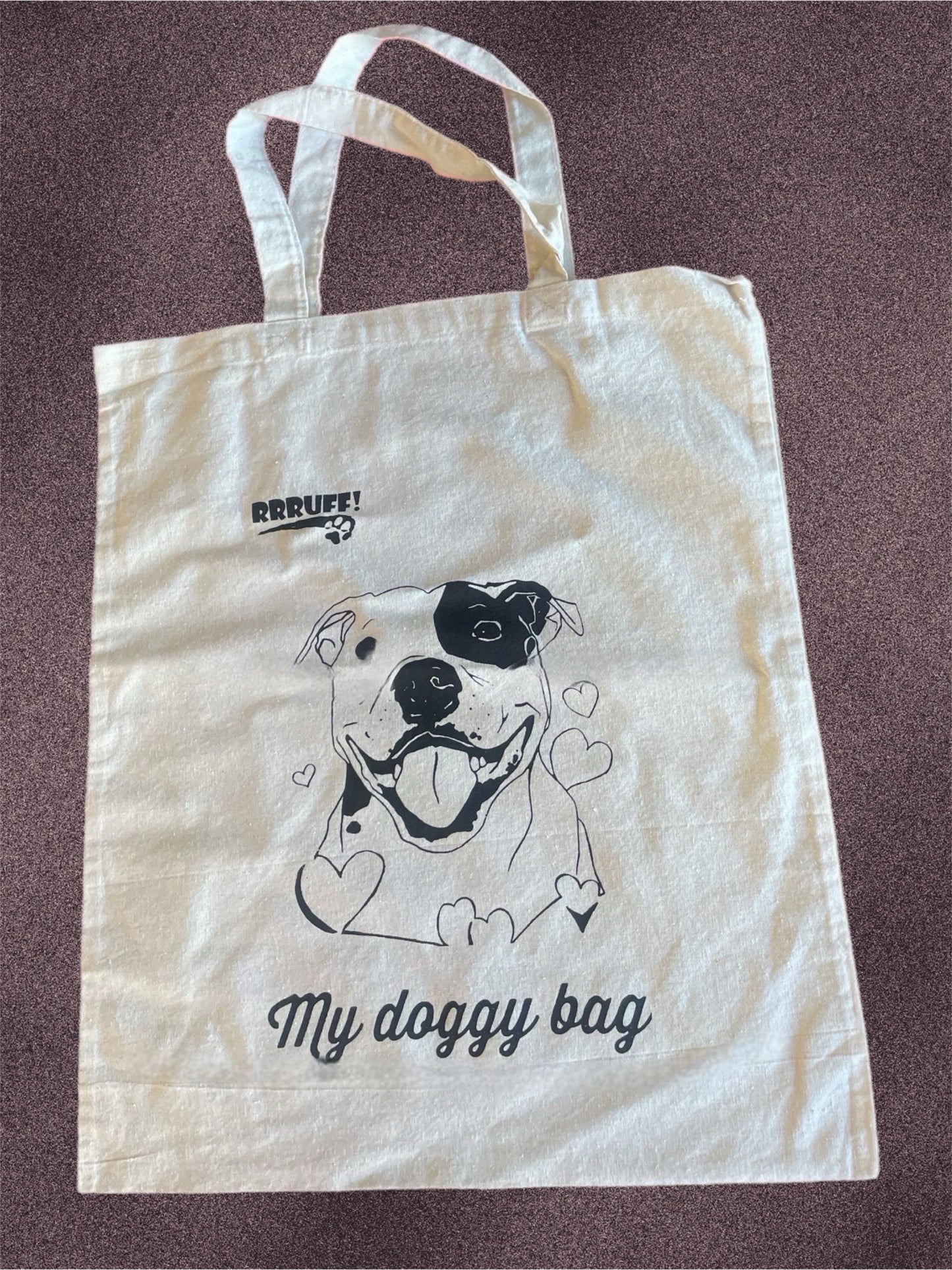 Calico tote bag staffy amstaff book bag shopping bag puppy doggy bag birthday gift