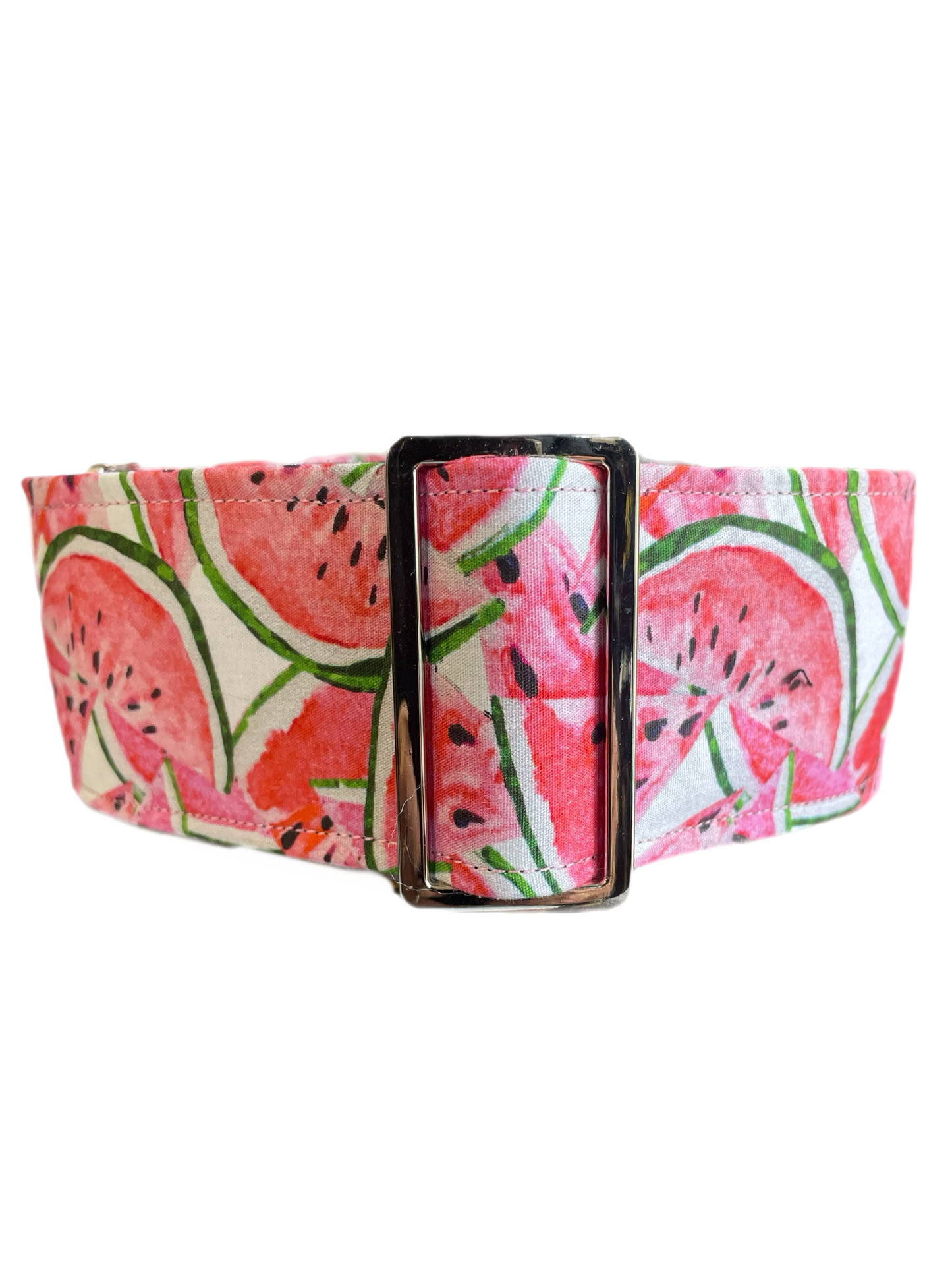 Watermelon in soft tones  greyhound Martingale collar cotton covered 50mm width super soft