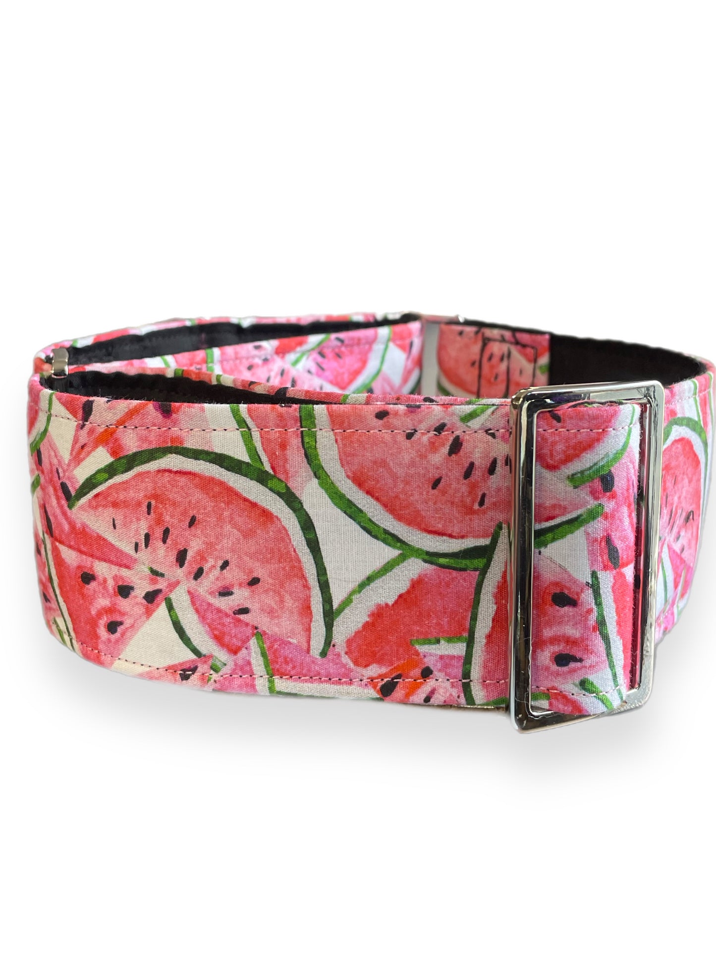 Watermelon in soft tones  greyhound Martingale collar cotton covered 50mm width super soft